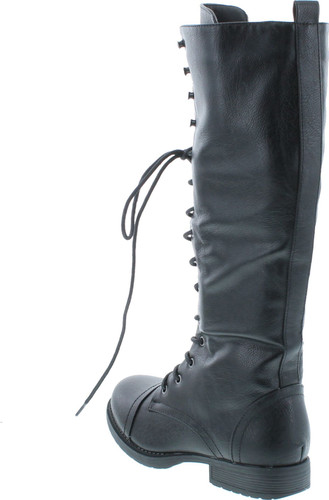 Nature Breeze Madge 02Kh Womens Knee High Lace Up Combat Boots