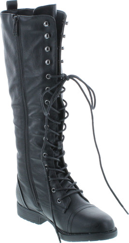 Nature Breeze Madge 02Kh Womens Knee High Lace Up Combat Boots
