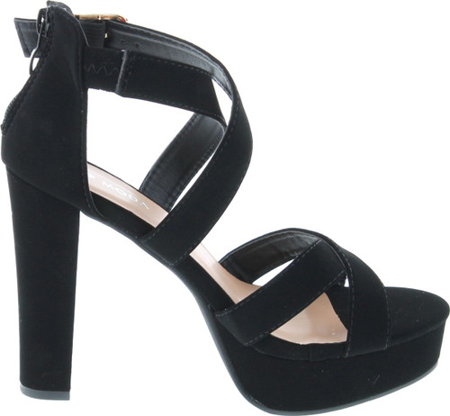 Top Moda Lovely-86 Women's Peep Toe Platform Chunky High Heel Closed Back Sandals