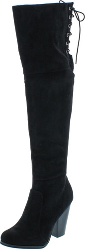 Chase & Chloe Max-2 Women's Over The Knee Thigh High Suede Chunky Heel Boot