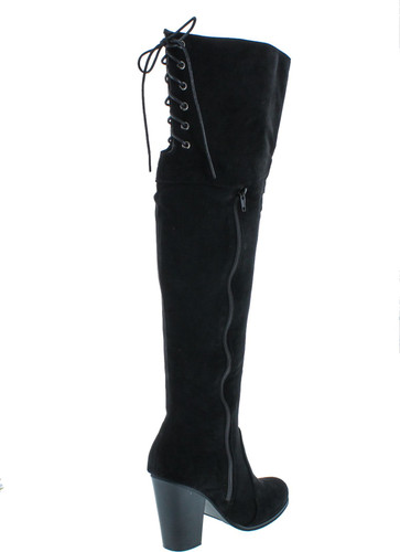 Chase & Chloe Max-2 Women's Over The Knee Thigh High Suede Chunky Heel Boot