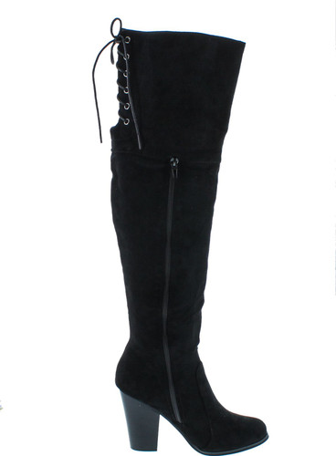 Chase & Chloe Max-2 Women's Over The Knee Thigh High Suede Chunky Heel Boot