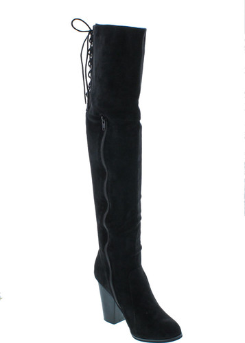 Chase & Chloe Max-2 Women's Over The Knee Thigh High Suede Chunky Heel Boot