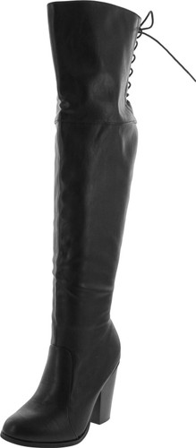 Chase & Chloe Max-2 Women's Over The Knee Thigh High Suede Chunky Heel Boot