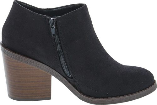 Soda Women's Closed Toe Zipper Block Stacked Chunky Heel Ankle Bootie