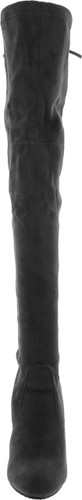 Forever Link Women's Stacked Chunky Heel Stretch Thigh High Pull On Boot