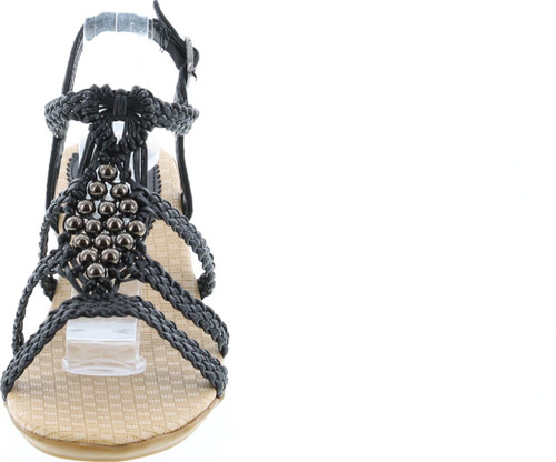 Forever Link Paramount-08 Women's Woven Beaded Floral Boho Wedge Sandal