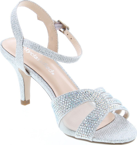 City Classified Nasa Comfort Womens Strappy Rhinestone Open Toe Low Heel Heeled-Sandals