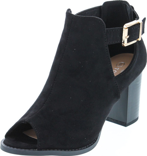 Top Moda Lemie 1 Womens Cut Out Chunky Heel Sandals