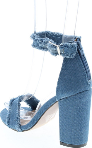 Chase & Chloe Maise-1 Women's Heeled Sandal With Trimmed Design And Ankle Strap Closure