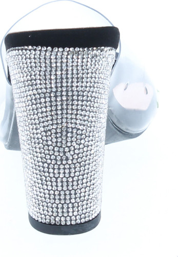 Top Moda Womens Kyoto-38 Bling Heel Transparent Lucite Fashion Sandals