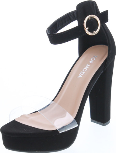 Top Moda Womens Robin-1 Transparent Lucite Party Dress High Heels Shoes