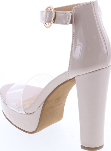 Top Moda Womens Robin-1 Transparent Lucite Party Dress High Heels Shoes