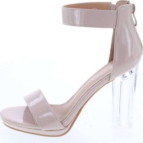 Top Moda Womens Davita-1 Transparent Lucite Metallic Party Dress High Heels Shoes