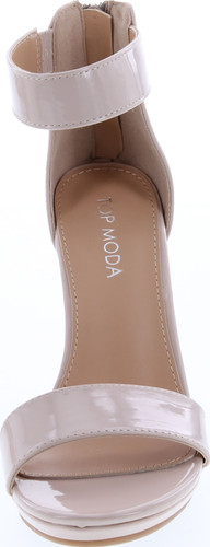 Top Moda Womens Davita-1 Transparent Lucite Metallic Party Dress High Heels Shoes