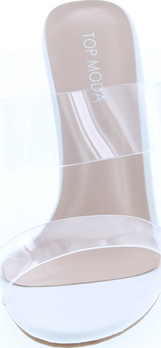 Top Moda Womens Transparent Lucite Double Strap Fashion Dress Sandals