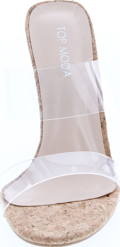 Top Moda Womens Transparent Lucite Double Strap Fashion Dress Sandals