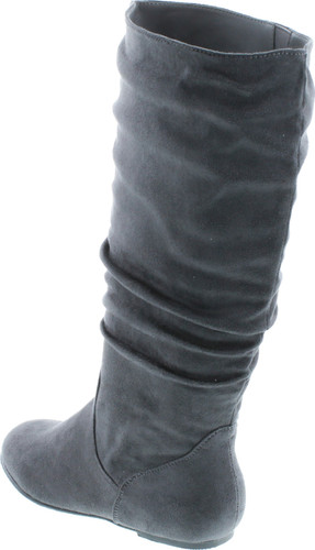 Top Moda Data-1 Women's Shoes Cute & Comfort Round Toe Flat Heel Slouchy Mid Calf Boot