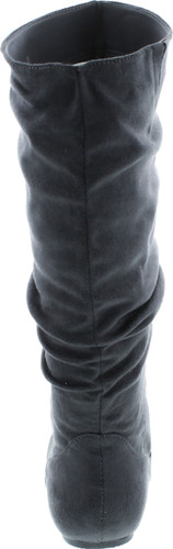 Top Moda Data-1 Women's Shoes Cute & Comfort Round Toe Flat Heel Slouchy Mid Calf Boot