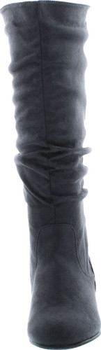 Top Moda Data-1 Women's Shoes Cute & Comfort Round Toe Flat Heel Slouchy Mid Calf Boot