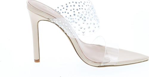 Static Footwear Womens Clear Strappy Dress Sandals With Crystal