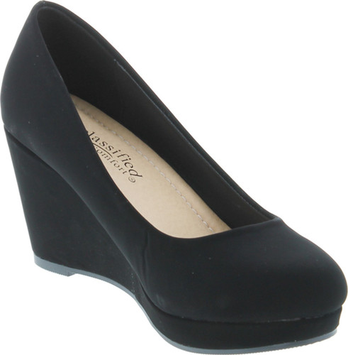 City Classified Womens Thomas Comfortable Office Dress Platform Wedge Heel