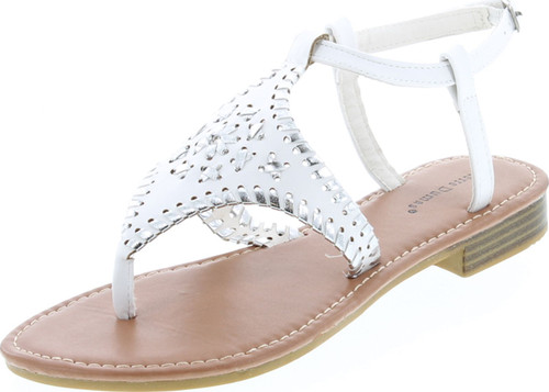 Pierre Dumas Women's Rosetta-10 Whipstitch Thong Low Heel Casual Sandals