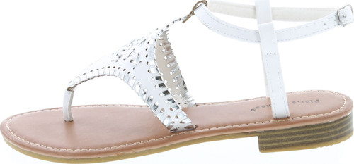 Pierre Dumas Women's Rosetta-10 Whipstitch Thong Low Heel Casual Sandals