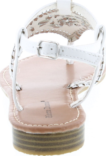 Pierre Dumas Women's Rosetta-10 Whipstitch Thong Low Heel Casual Sandals