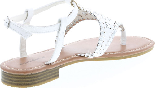 Pierre Dumas Women's Rosetta-10 Whipstitch Thong Low Heel Casual Sandals