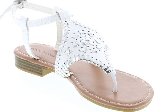 Pierre Dumas Women's Rosetta-10 Whipstitch Thong Low Heel Casual Sandals