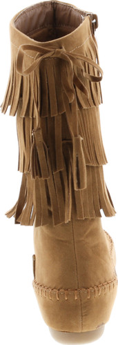 Link Candice-16K Girls Mid Calf 3 Layer Fringe Boots