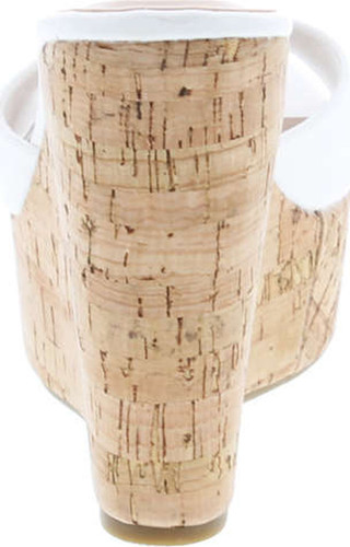 Bamboo Women's Clear Band Platform Wedge Slide