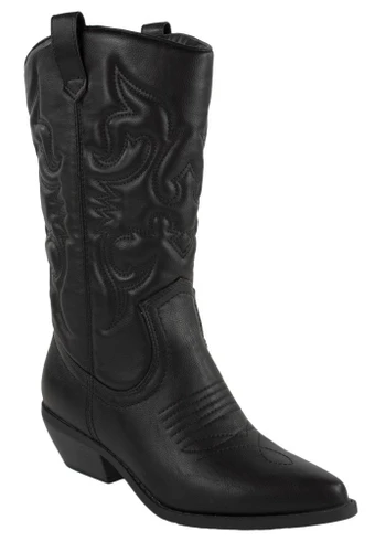 Soda Reno Women Western Cowboy Pointed Toe Knee High Pull On Tabs Boots