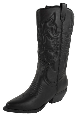 Soda Reno Women Western Cowboy Pointed Toe Knee High Pull On Tabs Boots