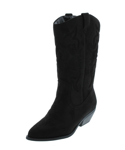 Soda Reno Women Western Cowboy Pointed Toe Knee High Pull On Tabs Boots