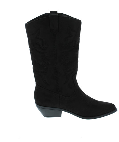 Soda Reno Women Western Cowboy Pointed Toe Knee High Pull On Tabs Boots