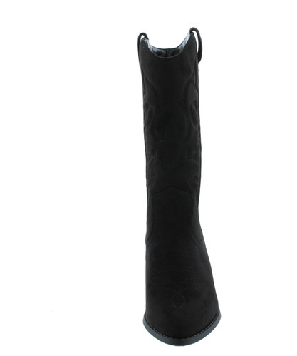 Soda Reno Women Western Cowboy Pointed Toe Knee High Pull On Tabs Boots