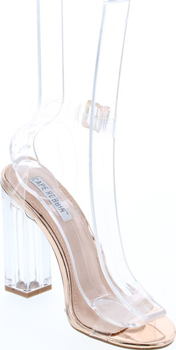 Cape Robbin Maria-2 Clear Chunky Block High Heels For Women