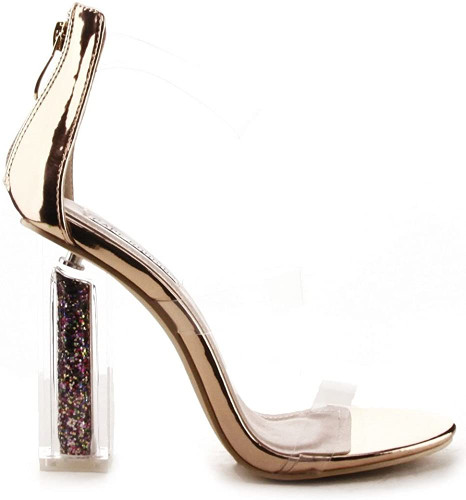 Cape Robbin Maria-2 Clear Chunky Block High Heels For Women