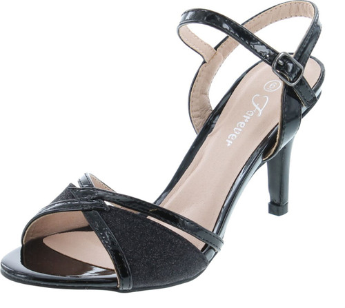 Forever Happy-09 Women's Glitter Strappy Wrapped Wedge Heel Platform Sandals