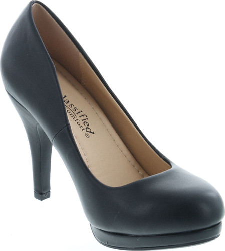 Women's Classic Dress Pump W Extra Cushioned In Sole Round Toe & Platform