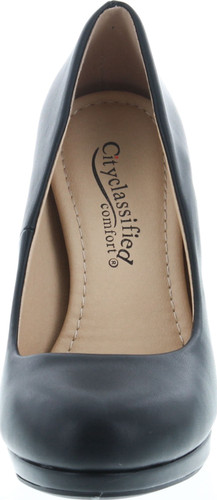 Women's Classic Dress Pump W Extra Cushioned In Sole Round Toe & Platform