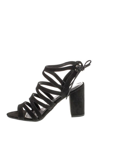 Top Moda Hailey-1 Women's Cutout Tie Back Stacked Chunky Platform Heel Sandal