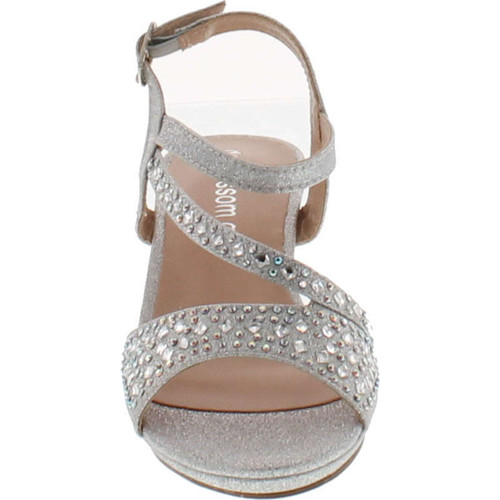 De Blossom Girls K-Stella-2 Stunning Strappy Dress Heel Metallic Party Shoes