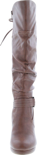 Top Moda Page-65 Women's Knee Lace-Up High Heel Boots