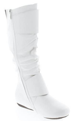 TOP Moda Bank-81 Women's Fashion Round Toe Flat Heel Zipper Buckle Slouchy Mi.