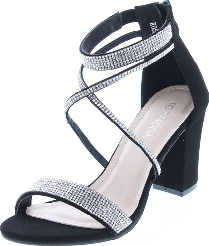 TOP Moda Women's Formal Rhinestone High Heel Sandal Ankle Strap