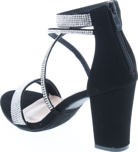 TOP Moda Women's Formal Rhinestone High Heel Sandal Ankle Strap