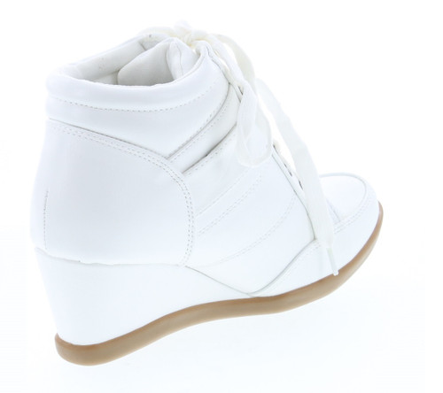 Forever Womens Peggy-61 Hot New Fashion Lace Up Wedge Sneakers Casual Shoes